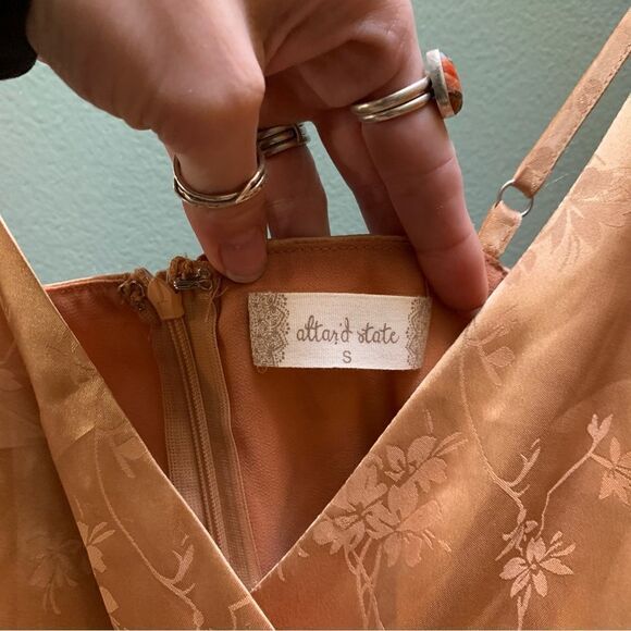 Altar’d State Gold Mini Dress Small - Picture 2 of 8